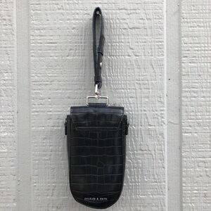 Charles & Keith Black Croc Wristlet